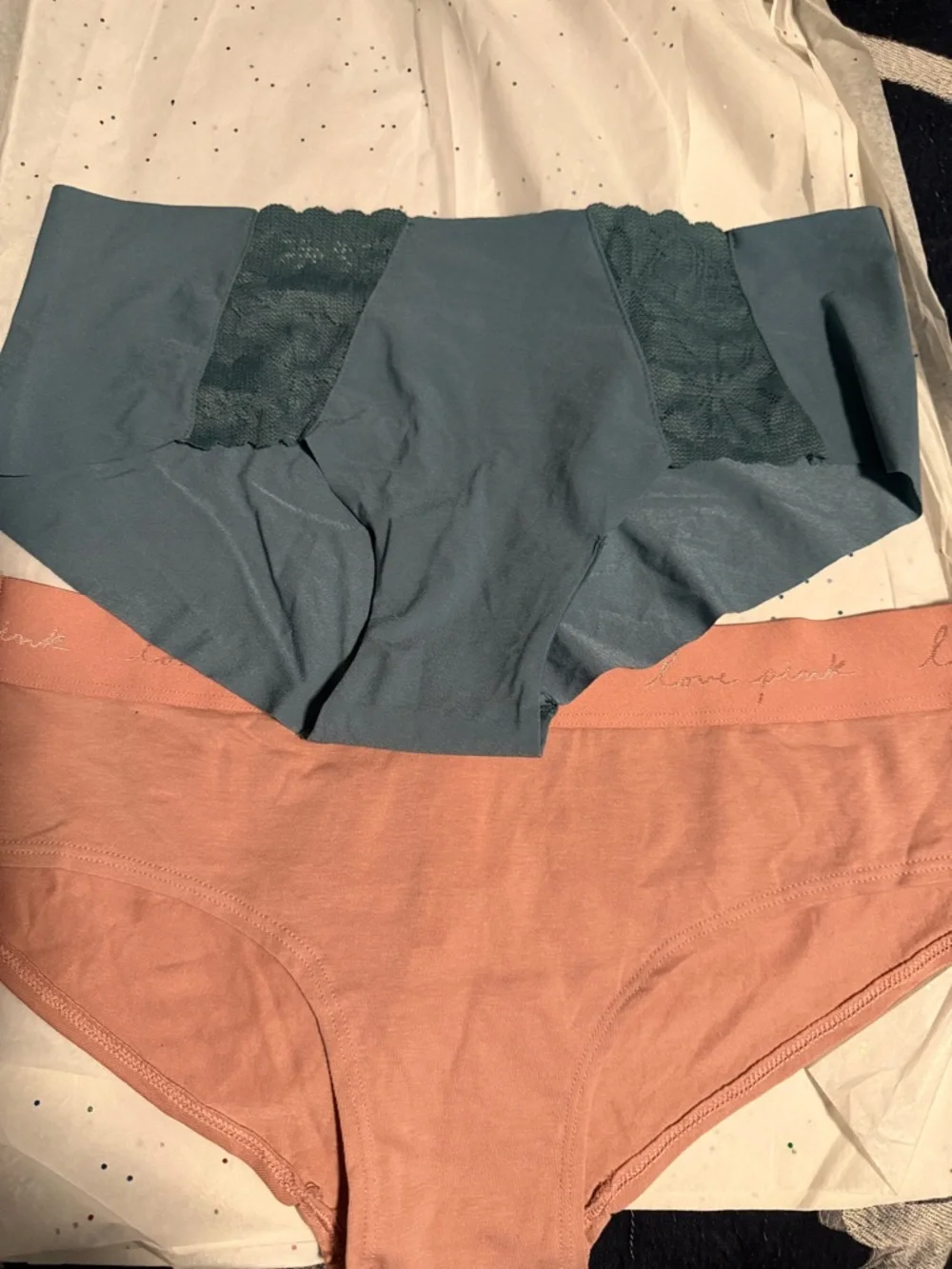 2-Pack Women's Seamless victoria’s Secret Panties - Teal & Dusty Rose - Picture 1 of 6